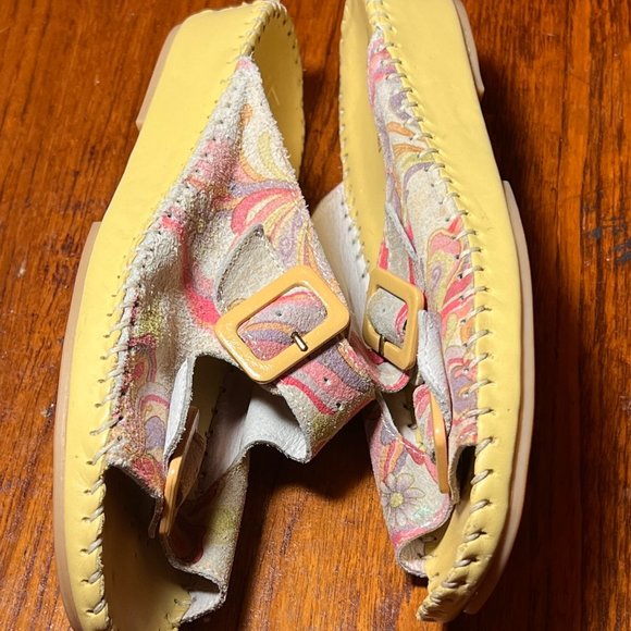 La Plume Italian made floral print leather size 37 - Picture 6 of 9